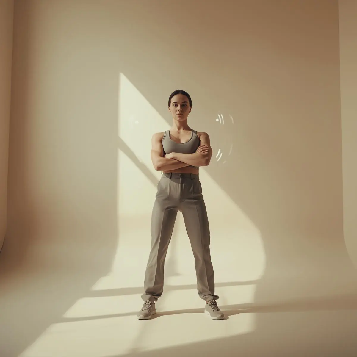 Home A woman standing confidently, representing functional strength and inner power